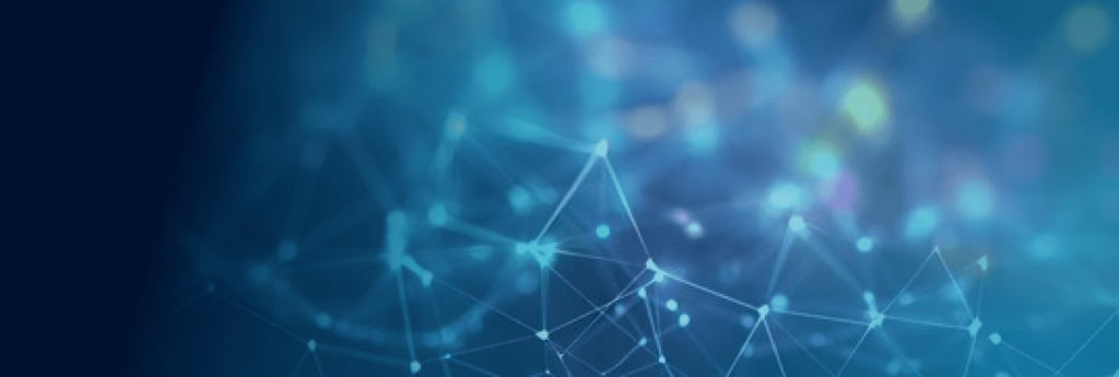 The blue background, depicting connections between nerve cells, represents ACUE's course on Empowering Students to Use AI Responsibly